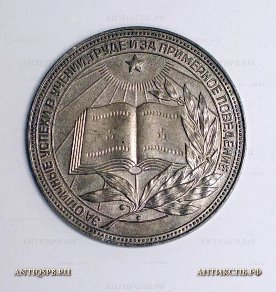 18751. Серебряная школьная медаль "За отличные успехи в учении, труде и за примерное поведение". РСФСР.